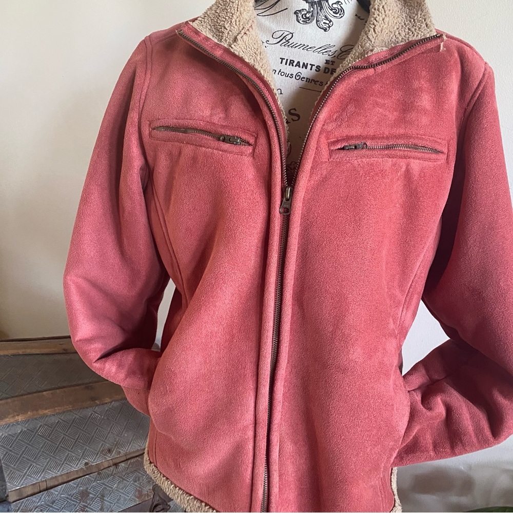 Woman’s Winter Jacket faux suede sheepskin. Barn Coat. Riding Coat.